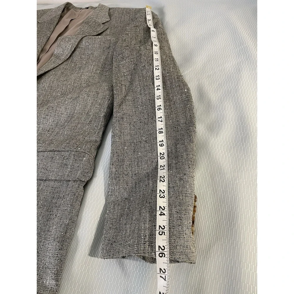 Deans Gate Men's Sport Coat Blazer Two Button Gray 100%Silk Size 44L